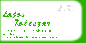 lajos koleszar business card